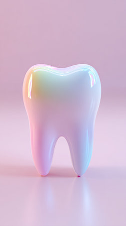 A vibrant illustration of a shiny tooth, symbolizing dental health, care, and hygiene. Perfect for dental clinics and health-related content.の素材