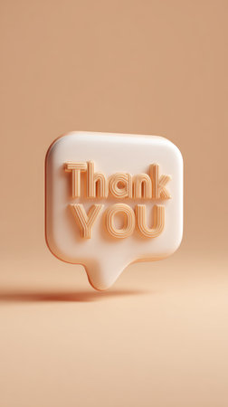 A 3D rendered speech bubble with the words Thank You.の素材