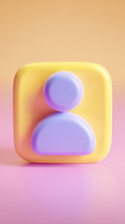 A vibrant illustration of a user icon, perfect for digital interfaces and branding.の素材