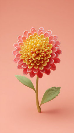 A stunning close-up of a chrysanthemum flower, showcasing its intricate petals and vibrant colors against a soft background.の素材