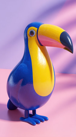 A charming toucan figurine with bright colors, perfect for decor.の素材
