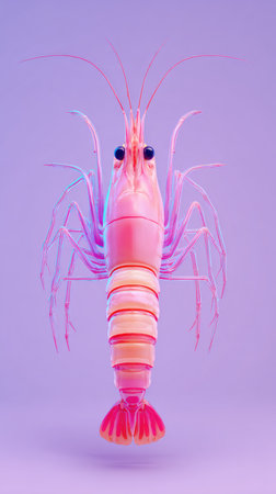 A stunning, detailed image of a shrimp, showcasing its vibrant colors and intricate features. Perfect for aquatic themes.の素材
