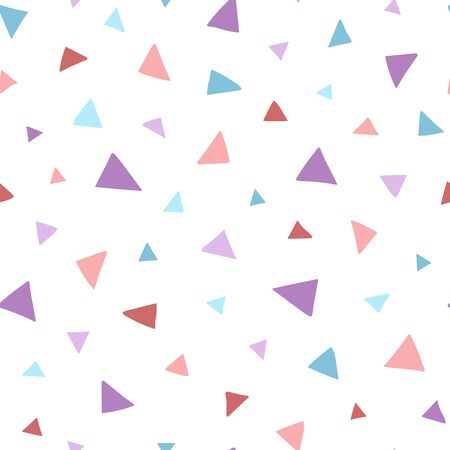 Pastel triangle pattern on white background. Great for wrapping paper, wallpaper, background, fabric, packaging, greeting cards, invitations and more.のイラスト素材