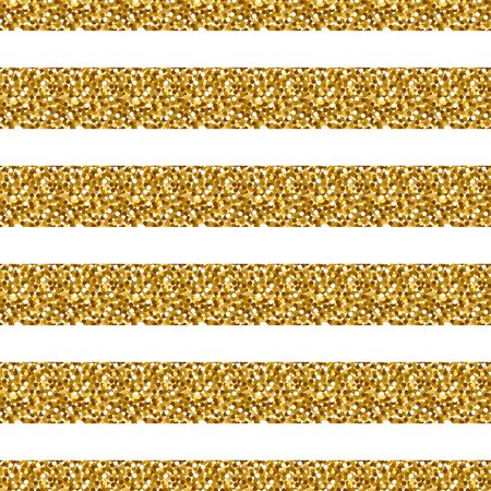 Gold glitter striped pattern on white background. Great for wrapping paper, wallpaper, background, fabric, packaging, greeting cards, invitations and more.のイラスト素材