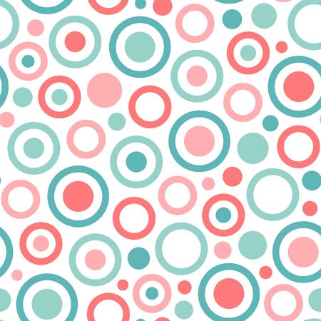 Ring and circle seamless pattern on white background. Great for wallpaper, background, wrapping paper, fabric, packaging, greeting cards, invitationsのイラスト素材
