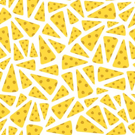 Cheese slice pattern on whiteのイラスト素材