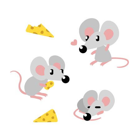 Simple vector mouse on whiteのイラスト素材