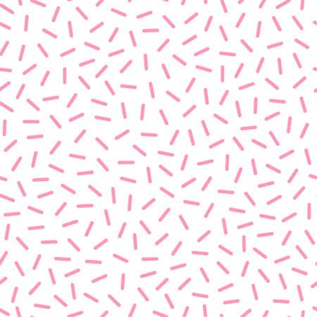 Pink sprinkle pattern on white background. Candy seamless pattern. Great for wallpaper, web background, wrapping paper, fabric, packaging, greeting cards, invitations and more.のイラスト素材