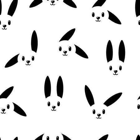 Bunny pattern on white background. Great for wallpaper, web background, wrapping paper, fabric, packaging, greeting cards, invitations and more.のイラスト素材