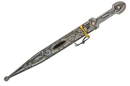 Georgian sword isolated over whiteの写真素材