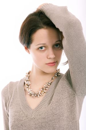 Photosession of the girl for a business portfolioの写真素材