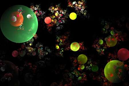 Abstract 3D a background from multi-colored full-spheres of the various form