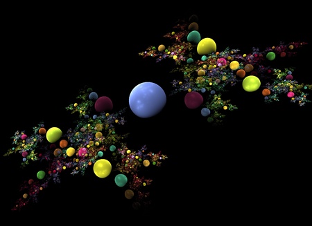Abstract 3D a background from multi-colored full-spheres of the various formの写真素材