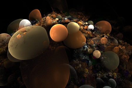 Abstract 3D a background from multi-colored full-spheres of the various formの写真素材