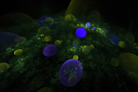 Abstract 3D a background from multi-colored full-spheres of the various form