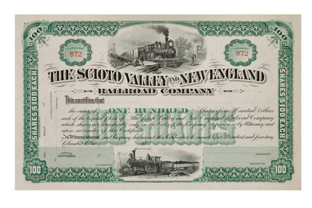 Stock Certificate from late 1800 *not under copyright*