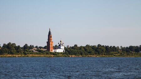 Church of the Nativity in the village of Priluki on bank of the Volga river. Russia.の写真素材