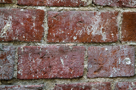 Old dirty brick wall texture. House in provincial town. Close up.の写真素材
