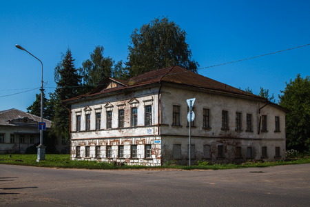 Old house in small provincial town in Russiaのeditorial素材