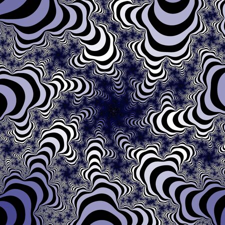 Light blue and black striped fractal. Cold colors fractal.の写真素材