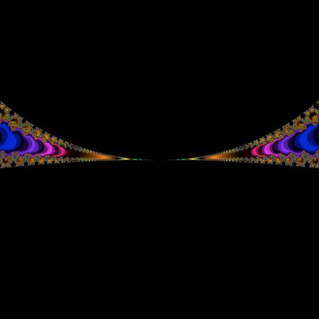 Colorful fractal. Black copy space. Abstract illustration.の写真素材