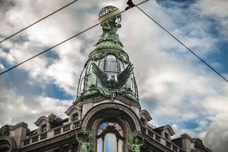 Saint Petersburg, Russia, August, 7, 2017 - Dome of Singer House. Nevsky Prospect, 28のeditorial素材