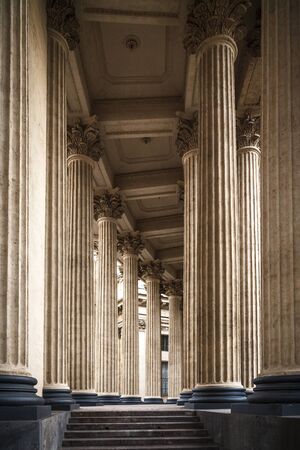 Saint Petersburg, Russia, August, 7, 2017 - Columns of Kazansky Cathedral. Kazanskaya Square.のeditorial素材