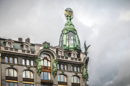 Saint Petersburg, Russia, August, 7, 2017 - Dome of Zinger House. Nevsky Prospect, 28のeditorial素材