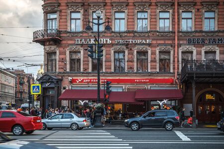 Saint Petersburg, Russia, August, 7, 2017 - Nevsky prospect, 47. Palkin House. Restaurantのeditorial素材