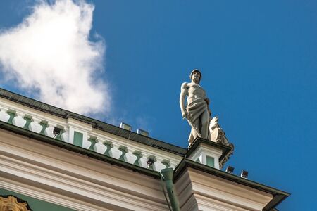 Saint Petersburg, Russia, August, 8, 2017 - Statue on the building of Winter Palace (The Hermitage).のeditorial素材