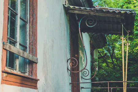 Old yellow brick administration house in the Polish styleの写真素材