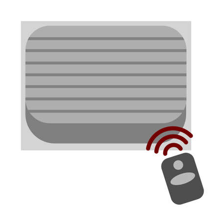 Automatic shutter roller steel garage with remote control sensor icon vector illustration. Auto gate and security concept.のイラスト素材
