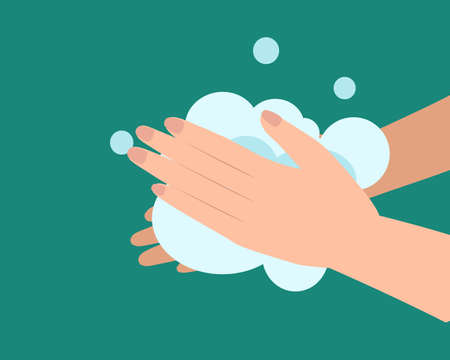 Hand wash with foam sanitizer icon vector illustration.のイラスト素材