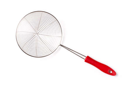 Sieve isolated on the white background. Kitchen utensils.