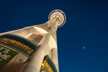 The night view of the auckland tower