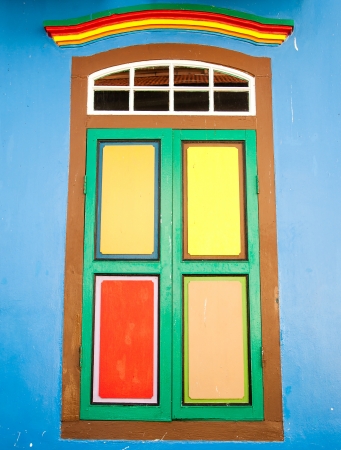 Old classical window where one can use for message and notice boardの写真素材