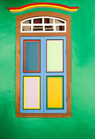 Old classical window where one can use for message and notice boardの写真素材