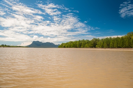 Muddy Sea - On the way to Bako National Park - Borneo , Sarawak Malaysiaの写真素材