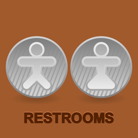 Restrooms symbols on brown backgroundのイラスト素材