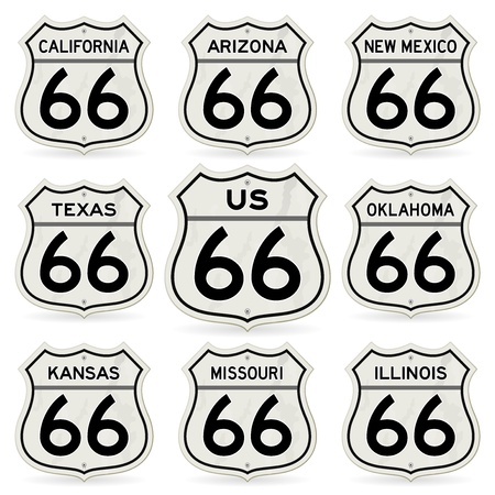 Complete Route 66 Signs Collectionのイラスト素材