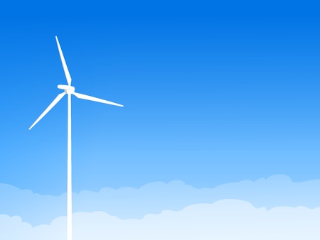 Eco Wind Turbine and Blue Sky
