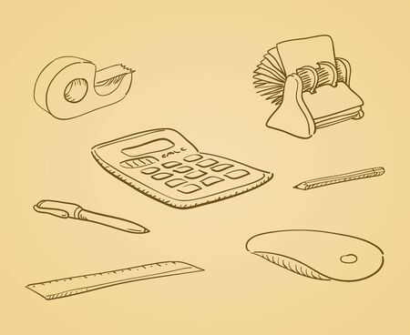 Illustrated Office Toolsのイラスト素材