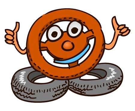 Steering Wheel Mascotのイラスト素材
