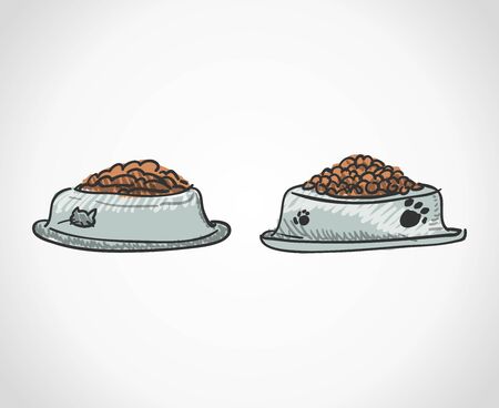 Animal Food Bowlのイラスト素材