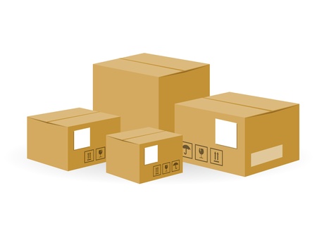 Brown Shipping Boxesのイラスト素材