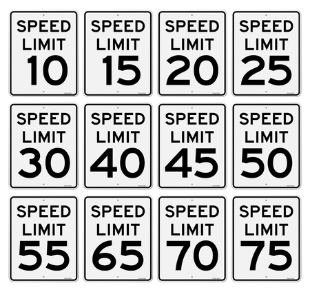 Speed Limit Sign Setのイラスト素材