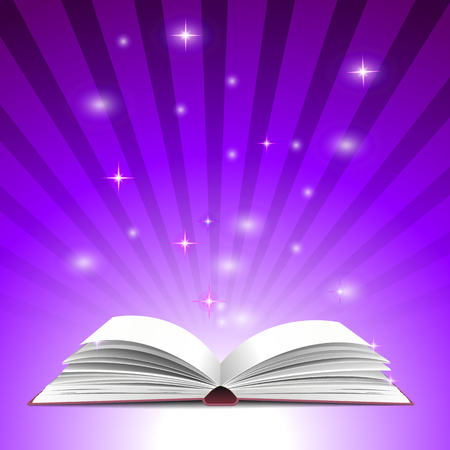 opened Magic  book vector illustrationのイラスト素材