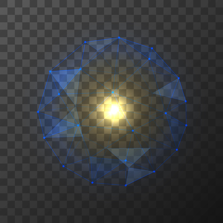 Abstract vector mesh spheres. Futuristic technology style. Elegant background for business presentations. Flying debris. eps10のイラスト素材