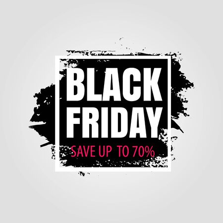 Black Friday Sale . Ink brush stroke Vector illustrationのイラスト素材