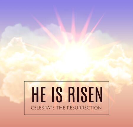 He is risen. Easter background. Vector illustrationのイラスト素材